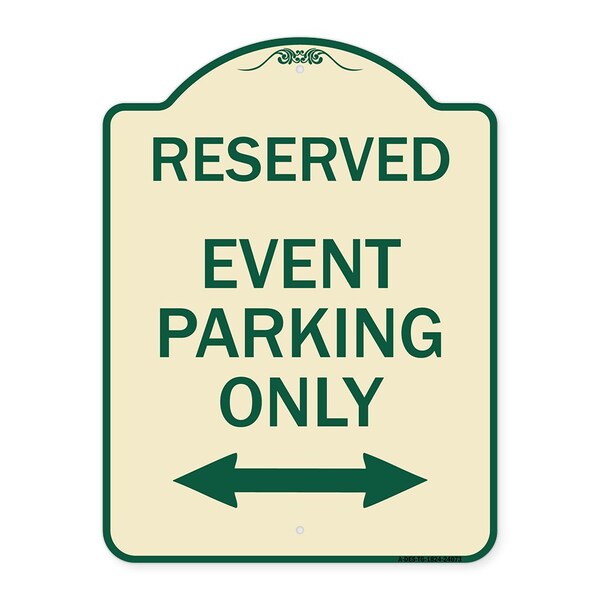 Event Parking W/ Bidirectional Arrow Heavy-Gauge Aluminum Sign, 24" x 18", TG-1824-24073